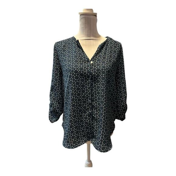 Collective Concepts Blue Polka Dot Blouse Size S - Picture 1 of 3